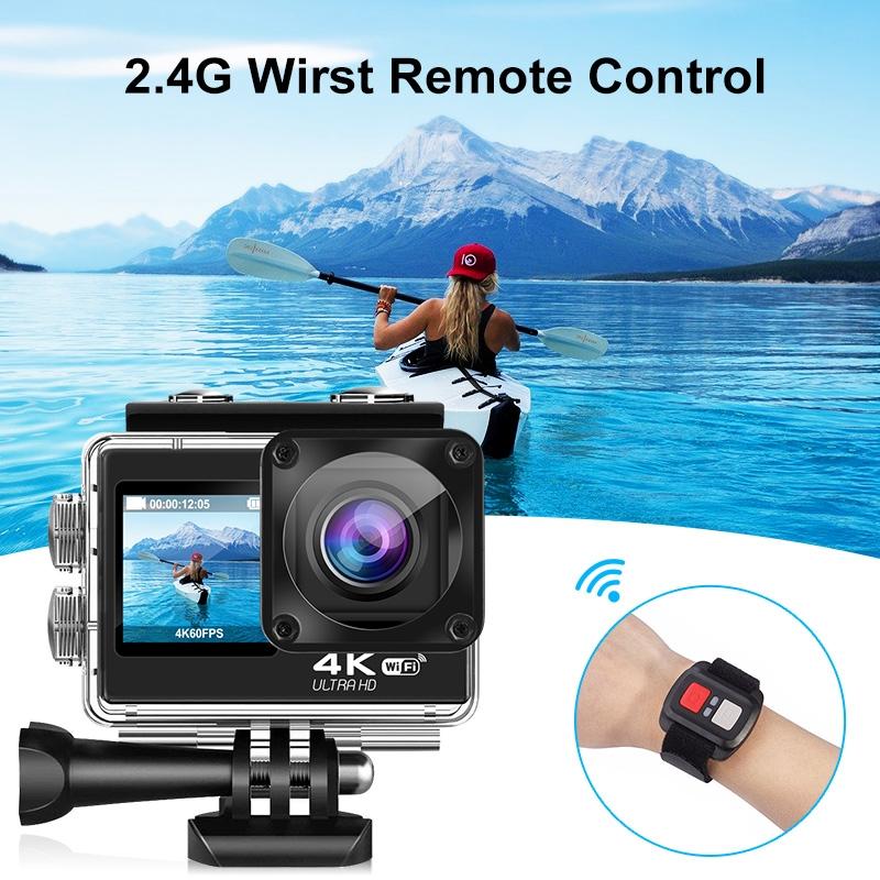 Outdoor Waterproof Dual-Screen WiFi Sports Camera with Anti-Shake HD Video