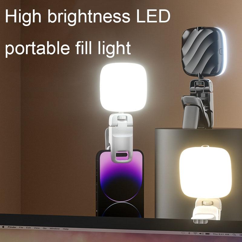 USB Charging LED Beauty Fill Light for Mobile Phone Live Camera | Black