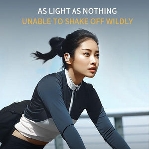 Stereo Wireless Earphones | Hanging Ear | With Charging Case | Black