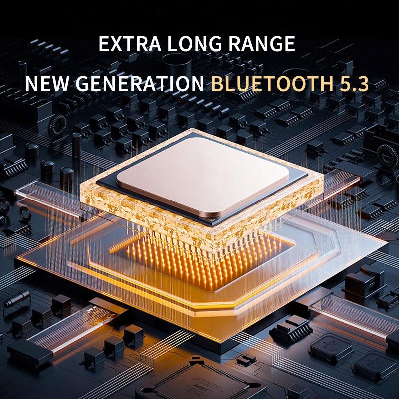 Stereo Wireless Earphones | Hanging Ear | With Charging Case | Black