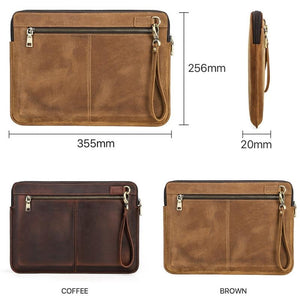 14.2 Inch Leather Laptop Sleeve for MacBook Pro | Black | Brown