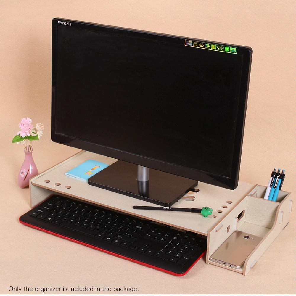 Wood Monitor Stand with Keyboard Storage | TBD049404601A