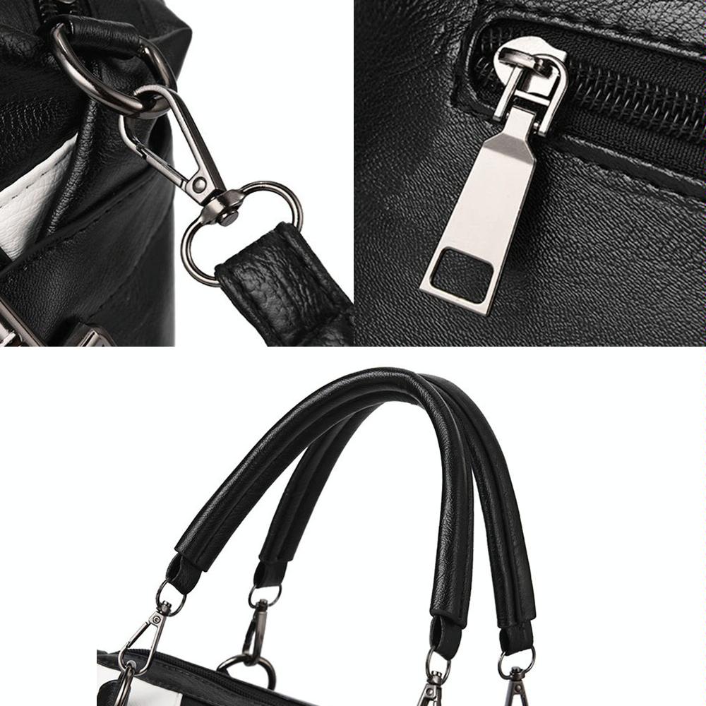 Soft Leather Geometric Handbag | Colourblock | Red Wine