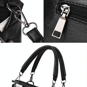 Soft Leather Geometric Handbag | Colourblock | Red Wine