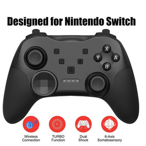 Wireless Bluetooth Game Console Handle | For Nintendo Switch | With Vibrating Gyroscope | Black