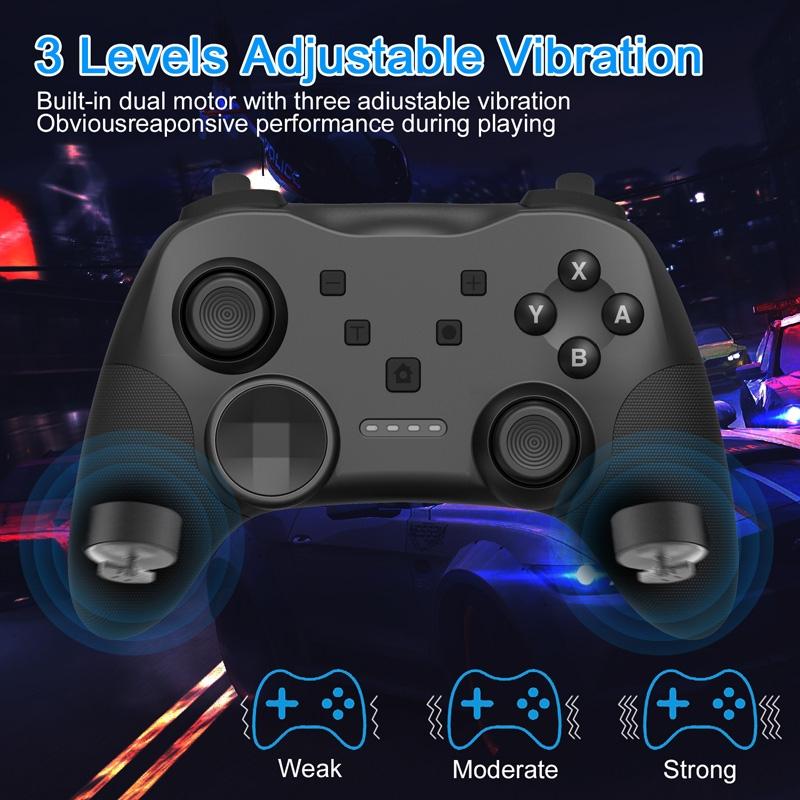 Wireless Bluetooth Game Console Handle | For Nintendo Switch | With Vibrating Gyroscope | Black