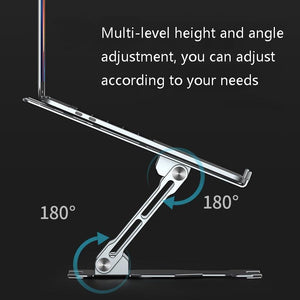 Foldable Laptop Stand | Hollow Design Heat-Dissipating Flat Desktop | Deep Space Gray