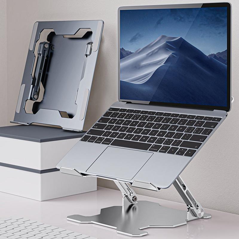 Foldable Laptop Stand | Hollow Design Heat-Dissipating Flat Desktop | Deep Space Gray