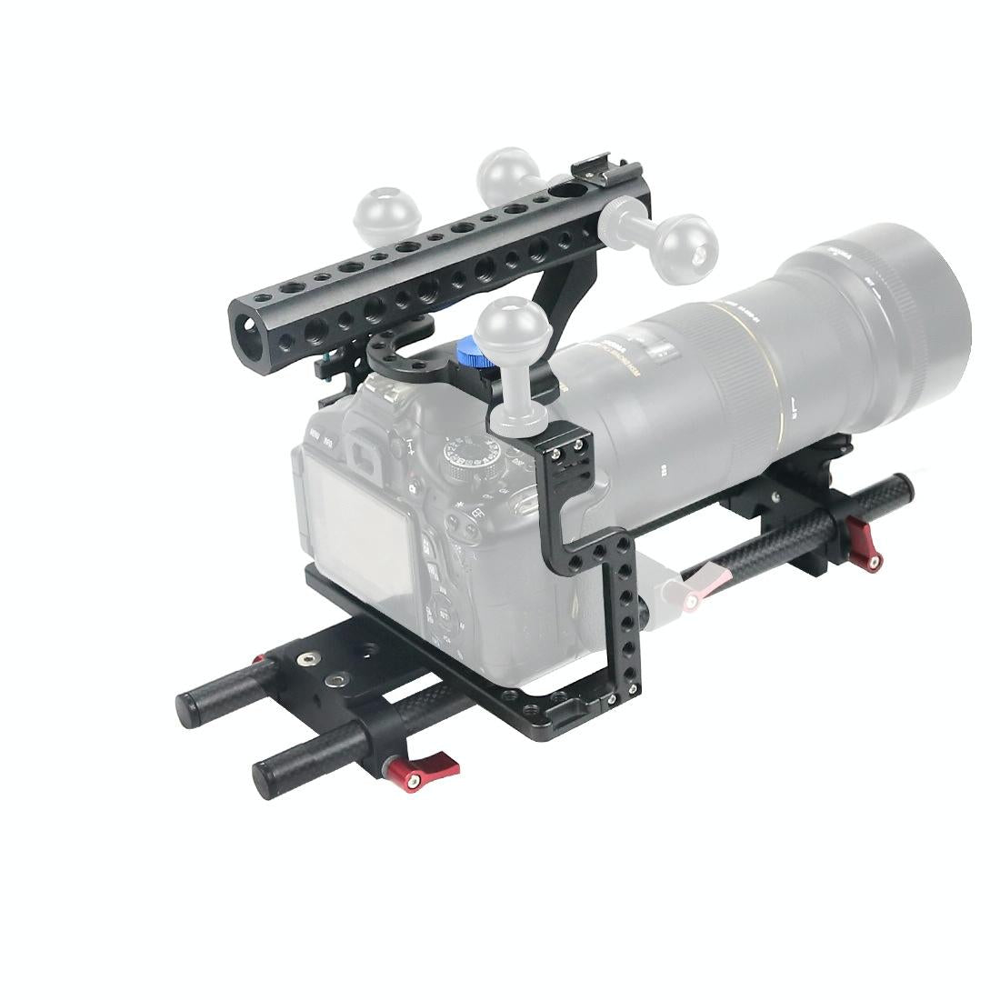 Panasonic Lumix GH3 / GH4 Video Cage Stabilizer with Metal Handle | Black