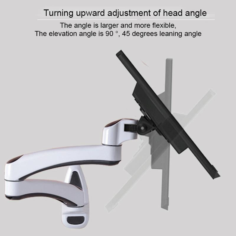 White Dual-Section Telescopic Monitor Stand | Wall-Mounted
