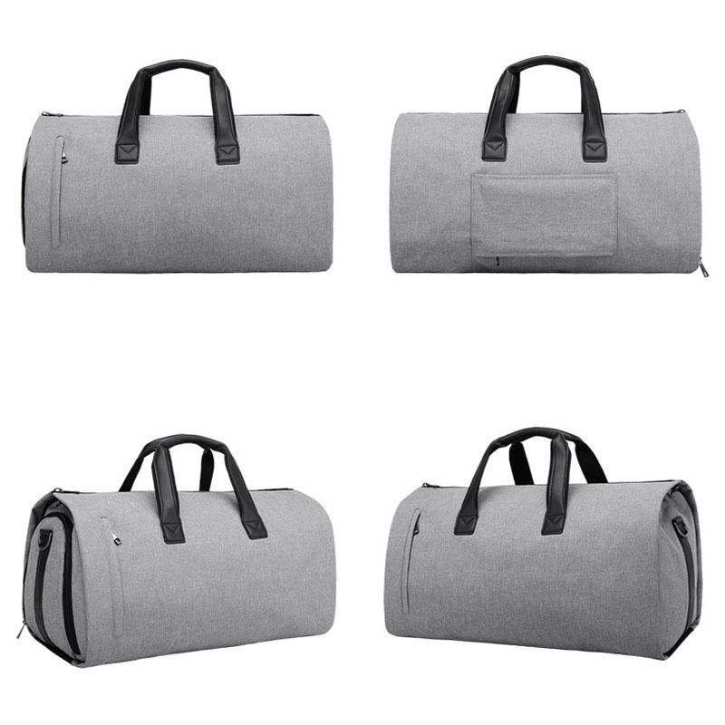 Shoe Compartment Travel Suit Bag | Compact & Organized | Light Grey