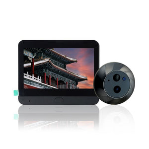 1080P Wifi Smart Cat Eye Video Doorbell | 4.3" Colour Screen | Hidden | Black