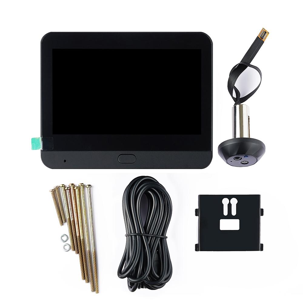 1080P Wifi Smart Cat Eye Video Doorbell | 4.3" Colour Screen | Hidden | Black