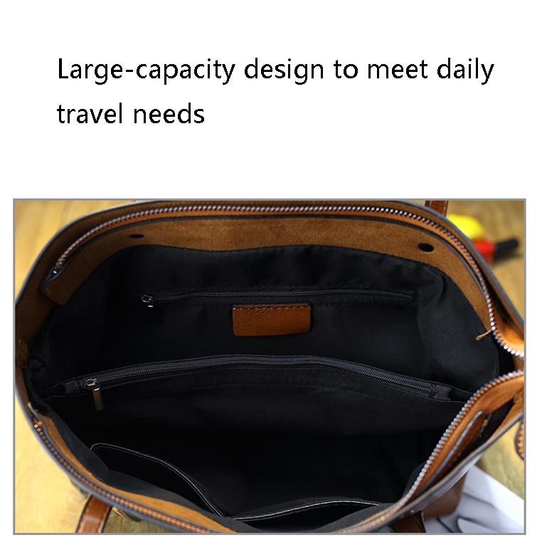 Stylish All-Match Leather Handbag | Wax Finish | Wine Red