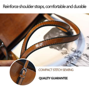 Stylish All-Match Leather Handbag | Wax Finish | Wine Red