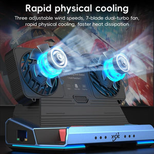 9-in-1 USB-C Gaming Dock with Detachable Fan | Blue / Black