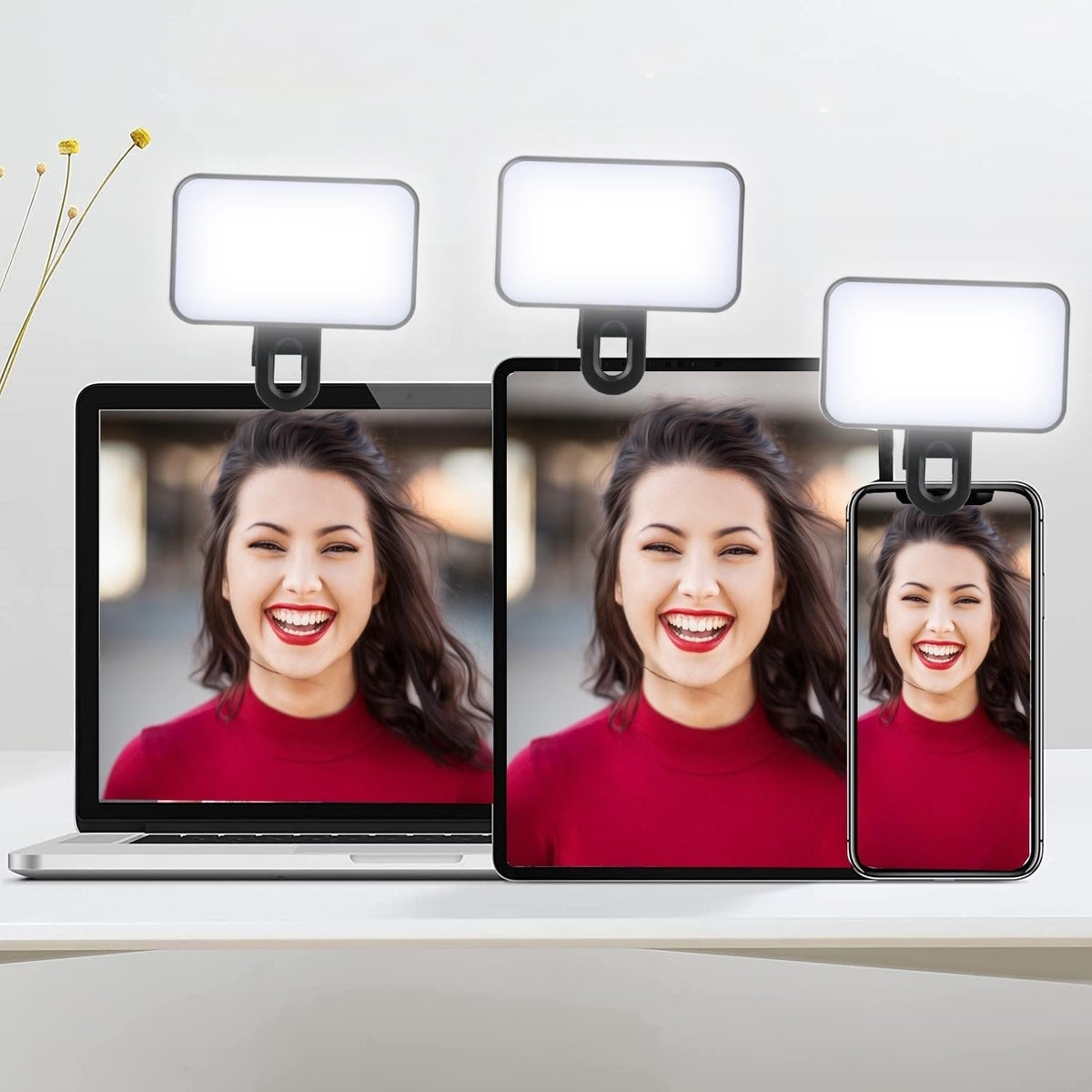 Rechargeable Selfie Light | Phone | Laptop | Tablet | Black