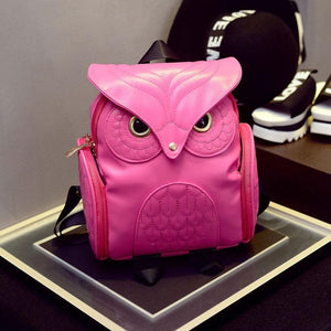 Women’s Owl Print PU Backpack | Colourful & Stylish | Black