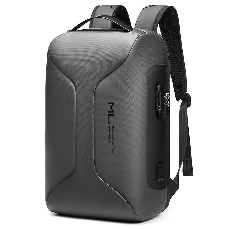 Large Capacity Waterproof Laptop Backpack with USB Port for Business Travel | Light Grey