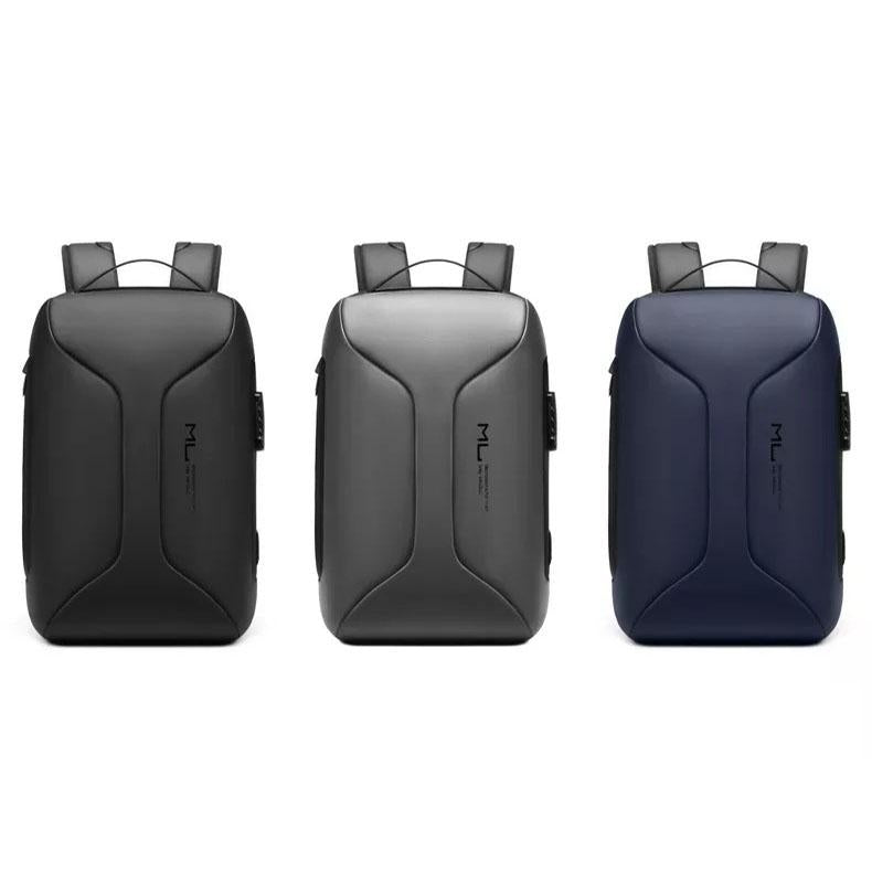 Large Capacity Waterproof Laptop Backpack with USB Port for Business Travel | Light Grey