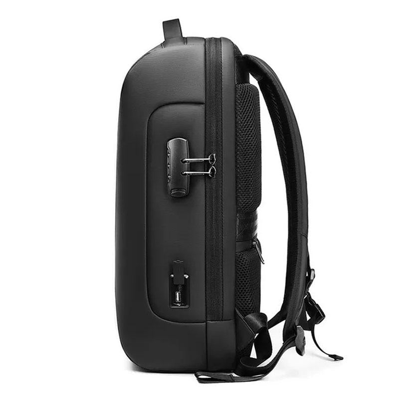Large Capacity Waterproof Laptop Backpack with USB Port for Business Travel | Light Grey