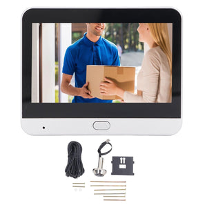 Smart Cat Eye Video Doorbell | 1080P WiFi | 4.3" Screen | Hidden Graffiti Design | Black