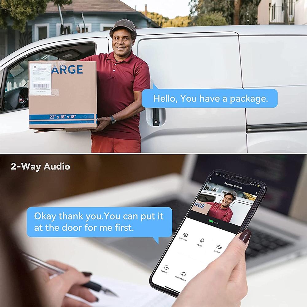 Smart Cat Eye Video Doorbell | 1080P WiFi | 4.3" Screen | Hidden Graffiti Design | Black