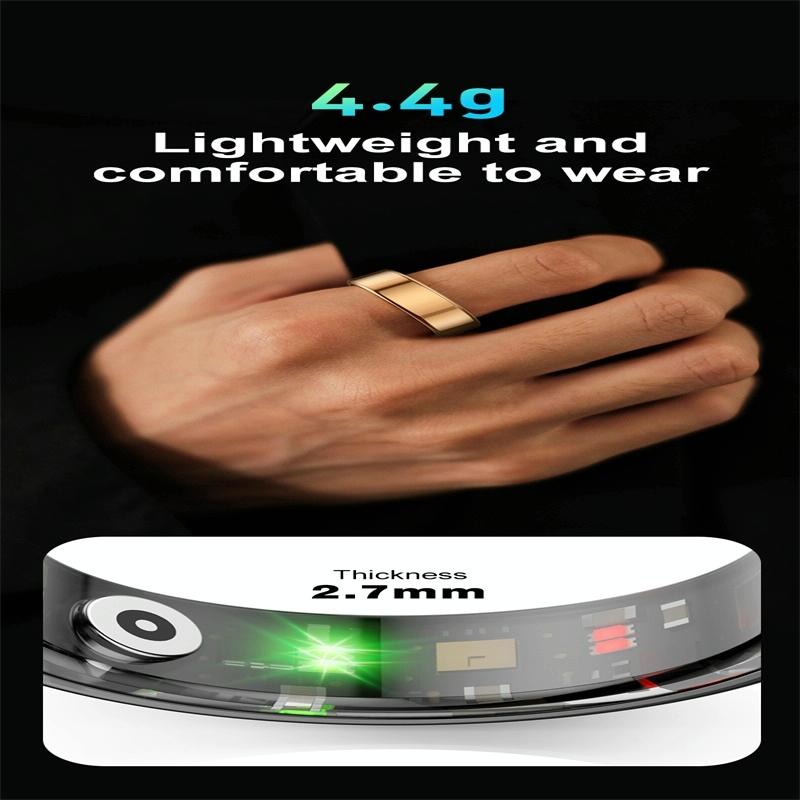 Smart Ring | Heart Rate | Blood Oxygen | Sleep Monitoring | Sports Modes | Size 8 | Black