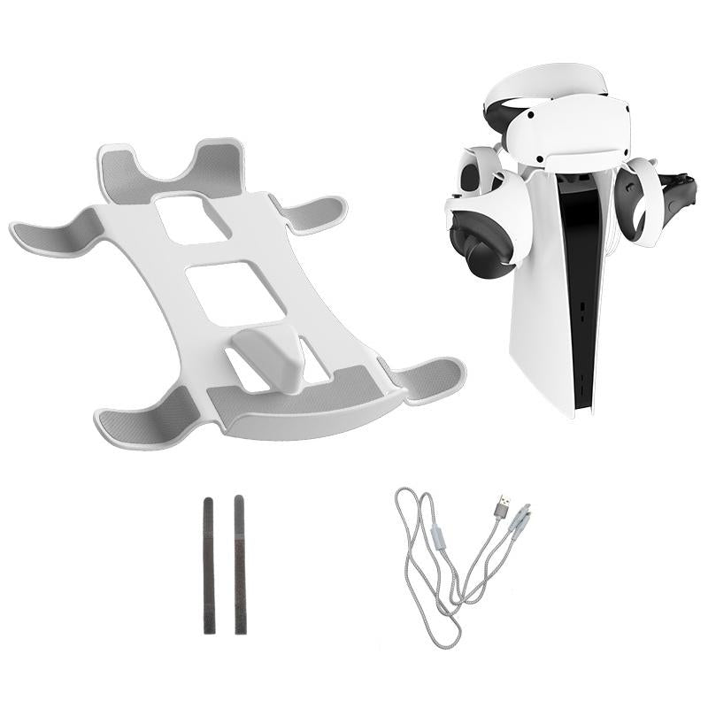 PS5 / PSVR2 Headphone Storage Bracket | Charging Cable | Indicator Light | White