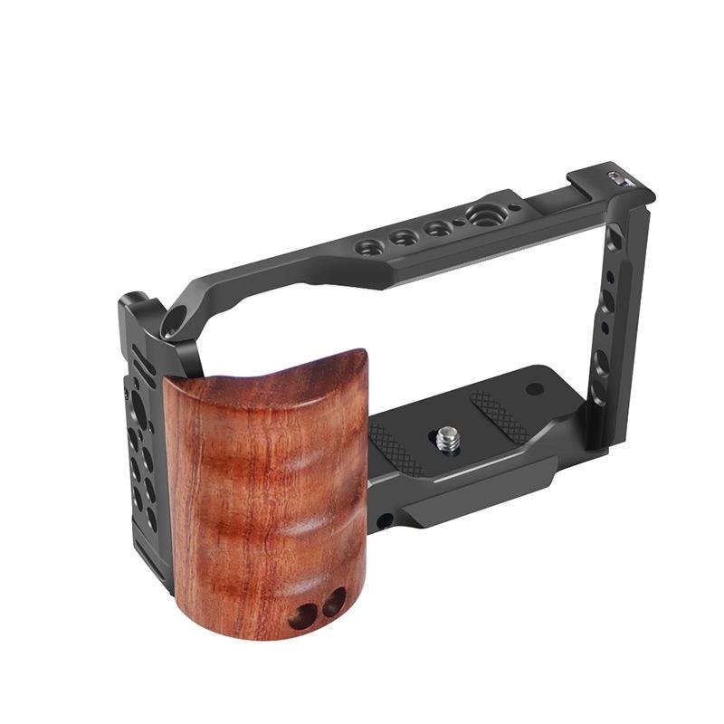 Wooden Handle Alloy Rabbit Cage | Sony ZV - E10 Camera | Black