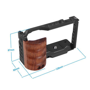 Wooden Handle Alloy Rabbit Cage | Sony ZV - E10 Camera | Black
