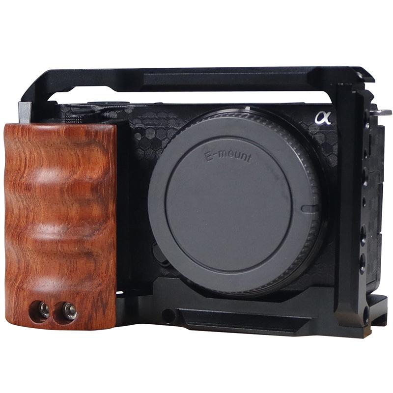 Wooden Handle Alloy Rabbit Cage | Sony ZV - E10 Camera | Black