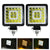 1 Pair LED Work Lights | 4" Square | Double Circle Angel Eye | Black