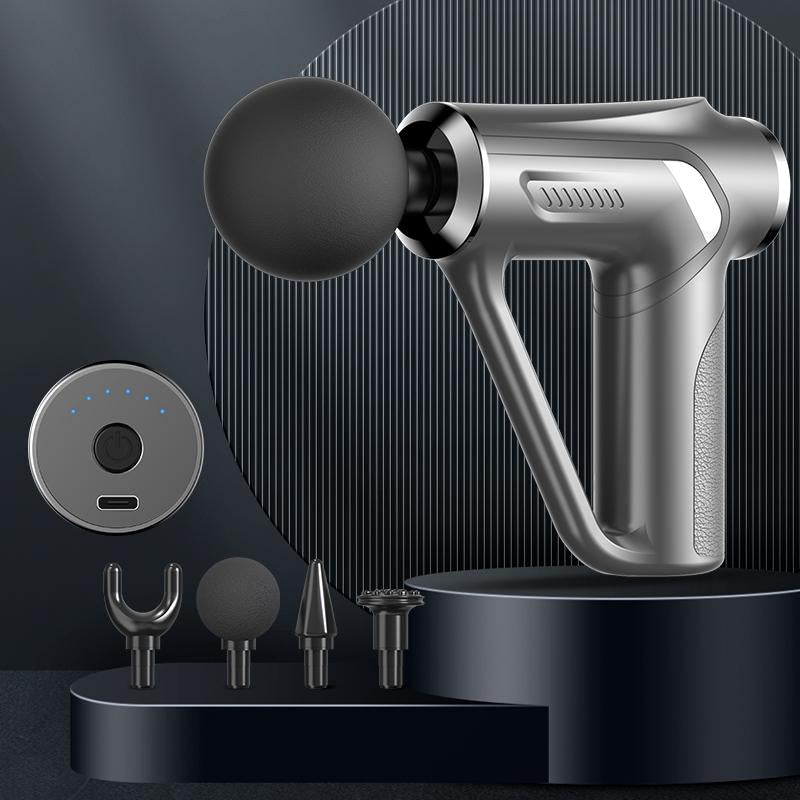 Electric Triangular Fascia Massage Gun | Silver Button Style