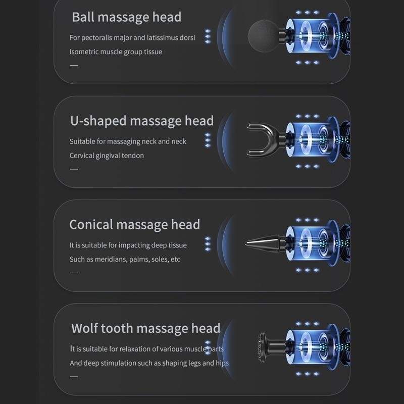 Electric Triangular Fascia Massage Gun | Silver Button Style