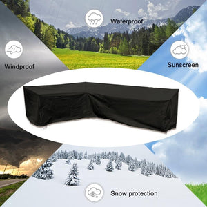 Waterproof Outdoor Corner Sofa Cover | 200x270x82cm | Black