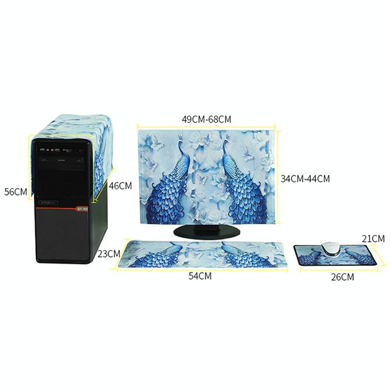 Universal 3-in-1 Desktop PC Dust Cover | Fits 20-22 Inch | Flamingo