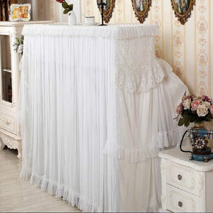 White Lace Piano Dust Cover | Embroidered Full Size Double Seats | 153x33x120
