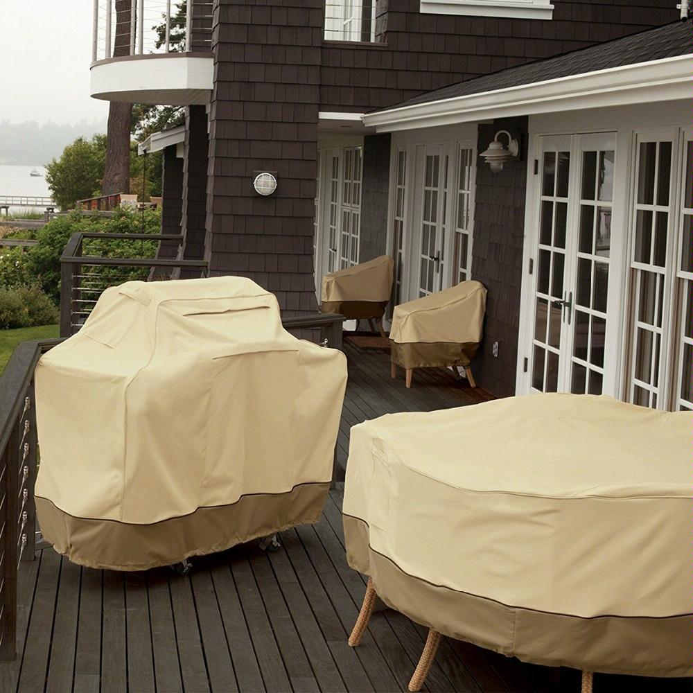 Waterproof BBQ Cover with Sundry Bag | Oxford Cloth | 178x61x122cm | Beige