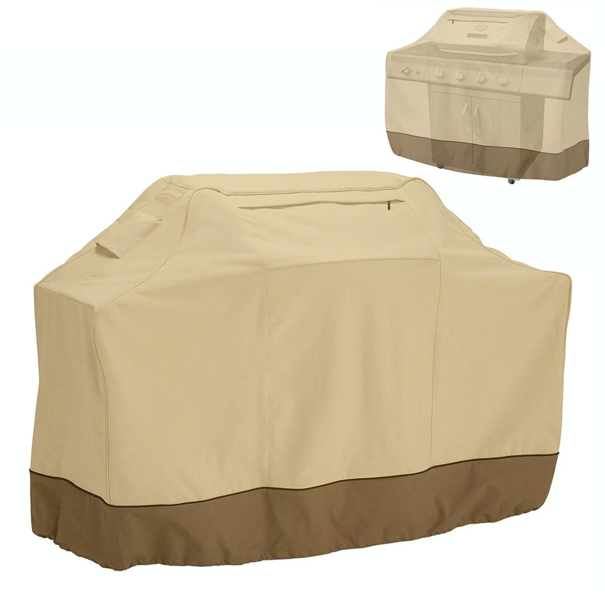 Waterproof BBQ Cover with Sundry Bag | 183x66x130cm | Beige