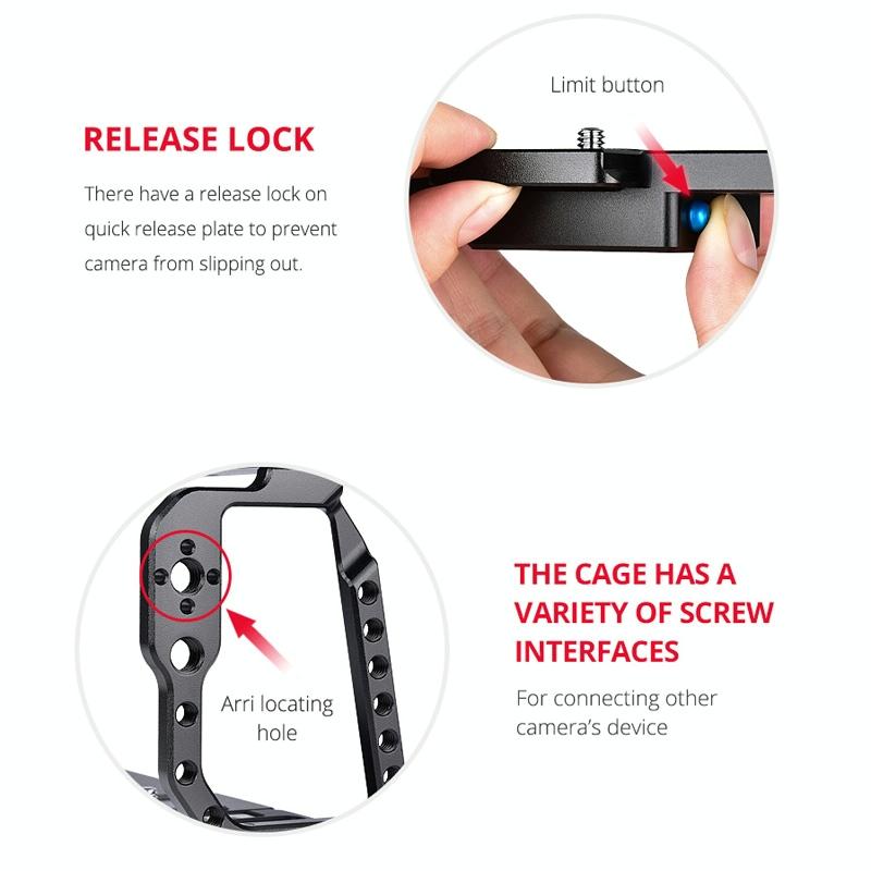 Video Camera Cage Stabilizer for DJI BMPCC 4K | Black C9