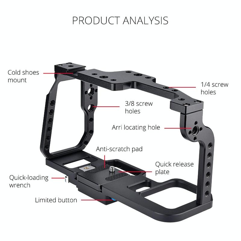 Video Camera Cage Stabilizer for DJI BMPCC 4K | Black C9