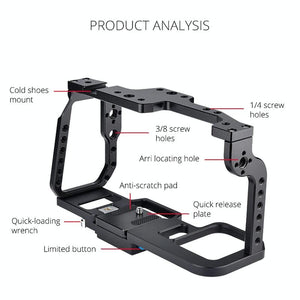 Video Camera Cage Stabilizer for DJI BMPCC 4K | Black C9
