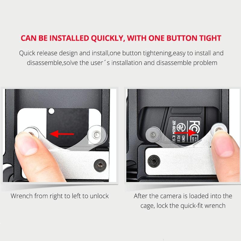 Video Camera Cage Stabilizer for DJI BMPCC 4K | Black C9