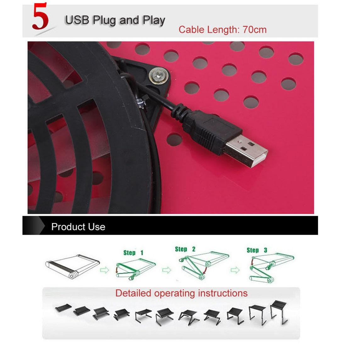 Adjustable Foldable Laptop Stand with Fans & Mouse Pad | Portable Aluminum Alloy | Black