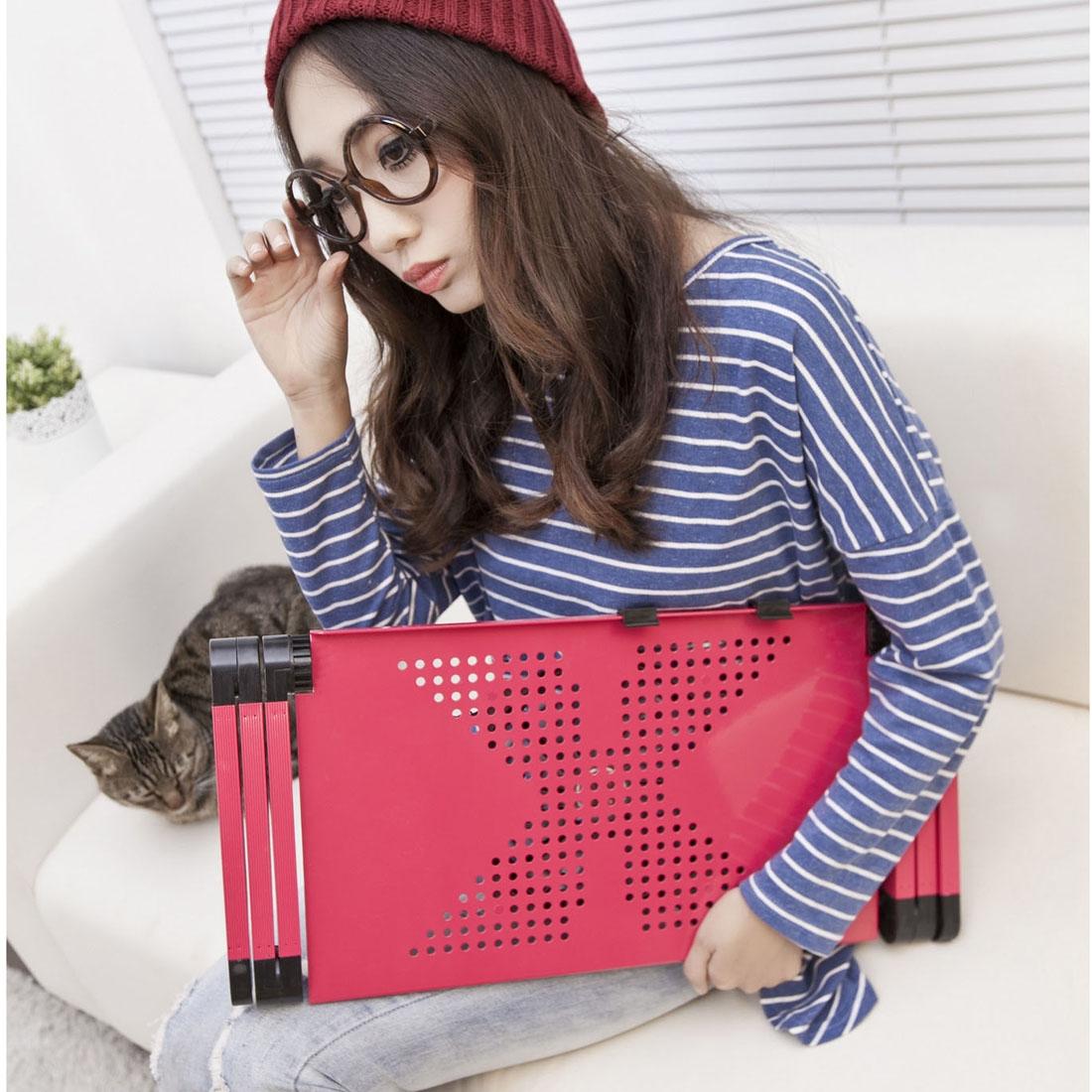 Adjustable Foldable Laptop Stand with Fans & Mouse Pad | Portable Aluminum Alloy | Black