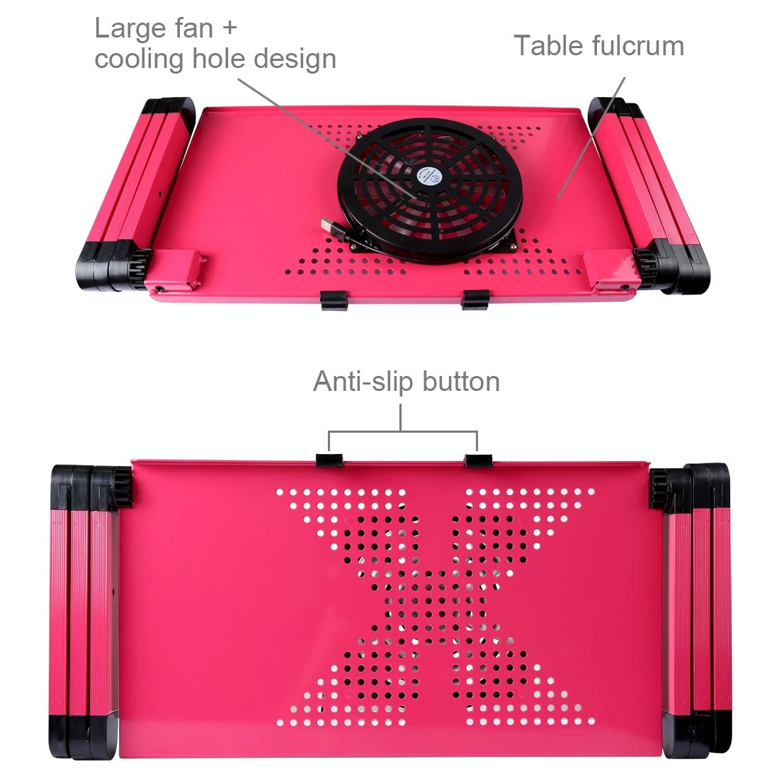 Adjustable Foldable Laptop Stand with Fans & Mouse Pad | Portable Aluminum Alloy | Black