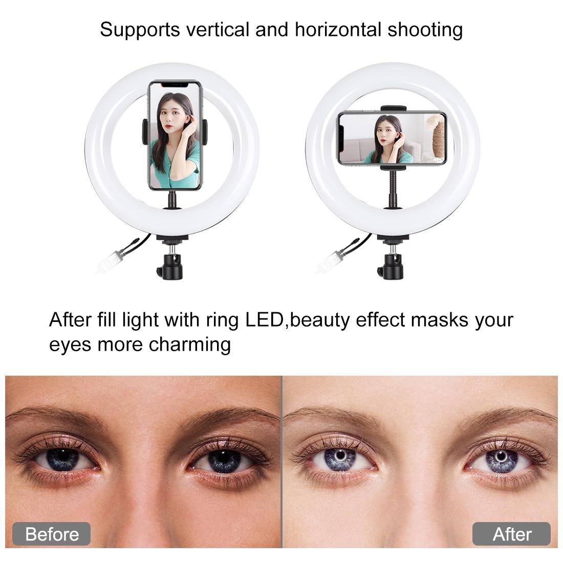 7.9" RGBW LED Ring Light with Dual Colour Temperature & Phone Clamp