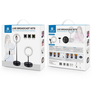 10.2" Dual-Colour LED Ring Light | With USB | Bluetooth Remote & Phone Holder | Black