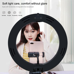 10.2" Dual-Colour LED Ring Light | With USB | Bluetooth Remote & Phone Holder | Black